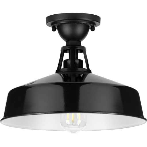 Product image for Progress P550070-031 Cedar Springs Collection Black One-Light Semi-Flush Mount