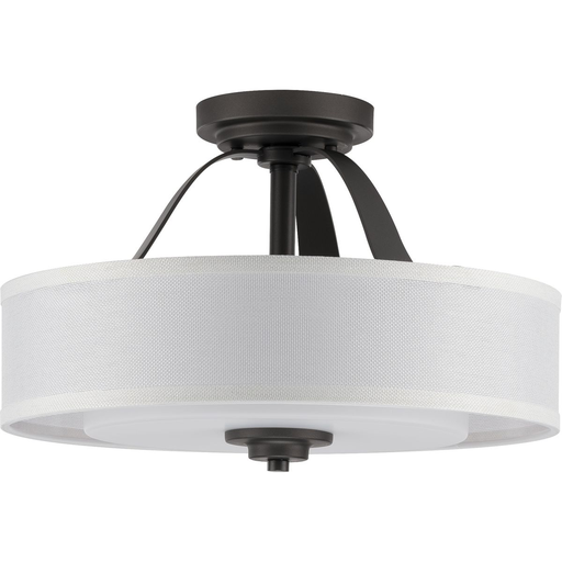 Product image for Progress P350098-143 Kene Collection Graphite Two-Light Semi-Flush Convertible