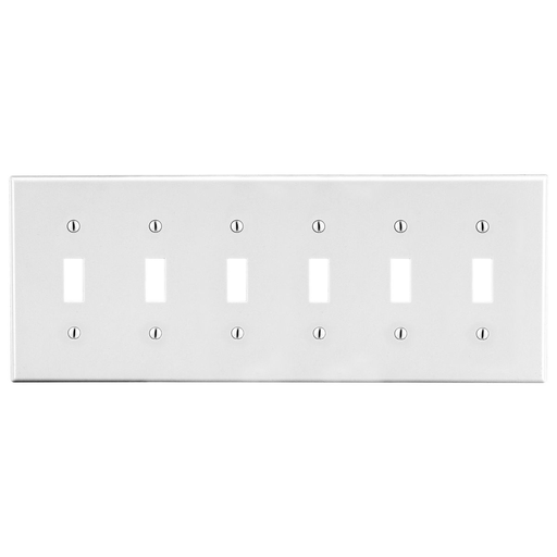 Product image for HWDK P6W WALLPLATE, 6-G, 6) TOG, WH