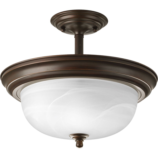 Product image for Progress P3927-20 Two-Light Dome Glass 13-1/4" Semi Flush Convertible
