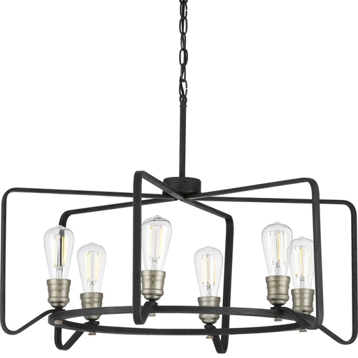 Product image for Progress P400154-071 Foster Collection Six-Light Gilded Iron Farmhouse Chandelier Light