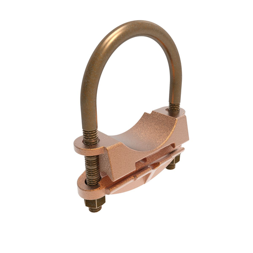 Mechanical Grounding Connector, Cable to Rod or Pipe, 4 AWG (Sol)-2/0 AWG (Str), 1-1/2" Pipe, 1-5/8"-1-7/8" Rod, Bright Dipped