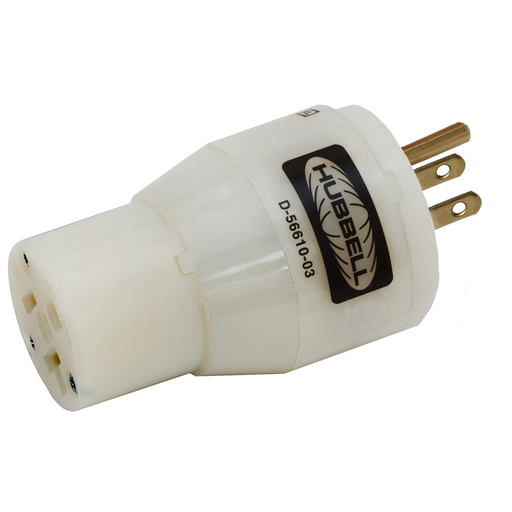 Nylon Convenience Adapter, NEMA 5-15P To NEMA 5-20R