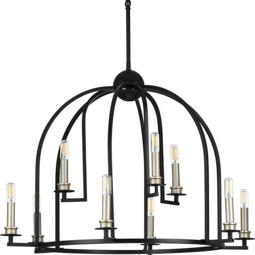 Product image for Progress P400187-031 Seneca Collection Nine-Light Matte Black Farmhouse Chandelier Light