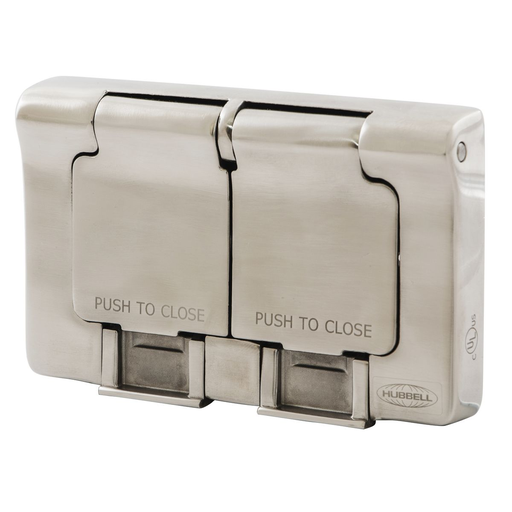 Product image for HWDK HBLSS84X 1 GANG, SS DUPLEX COV