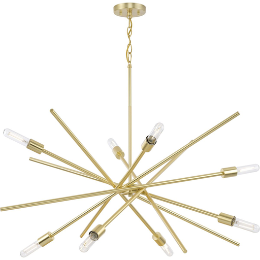 Product image for Progress P400109-012 Astra Collection Eight-Light 42" Satin Brass Modern Chandelier