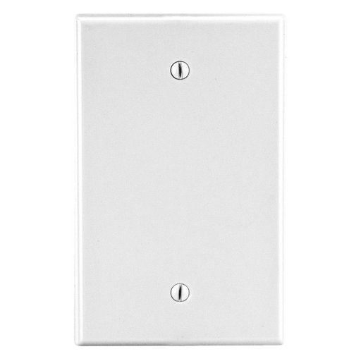 Product image for Hubbell PJ13W 1-Gang Blank Wallplate, Mid-Size, Nylon, White