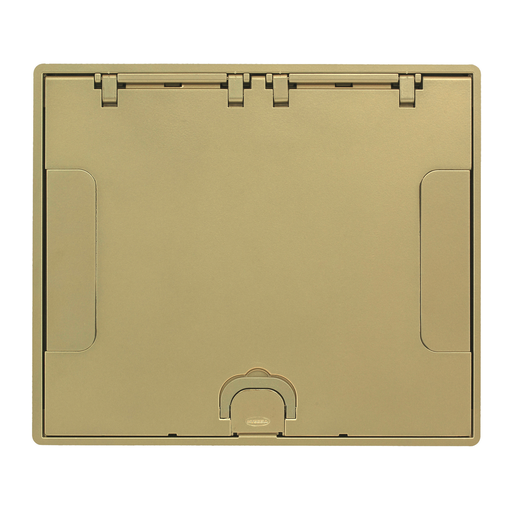 Product image for Hubbell 610GTCVRBRS TILE CVR, 6/10G, FLUSH, BRASS POWDER