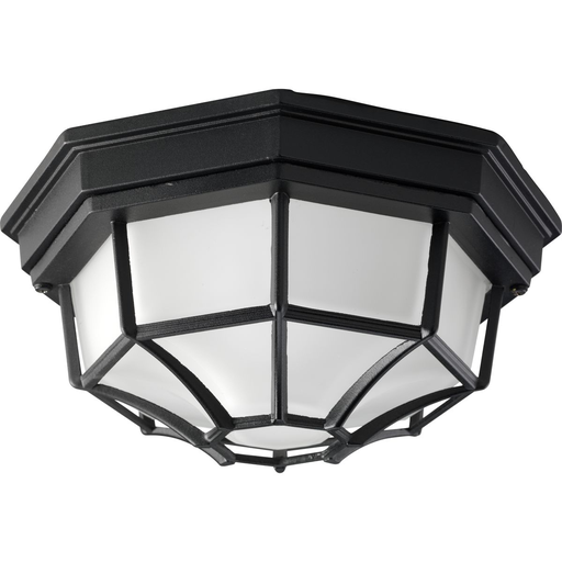 Mayer-DDS-2-Lt. outdoor flushmount featuring an etched octagonal glass shade and a Black finish-1