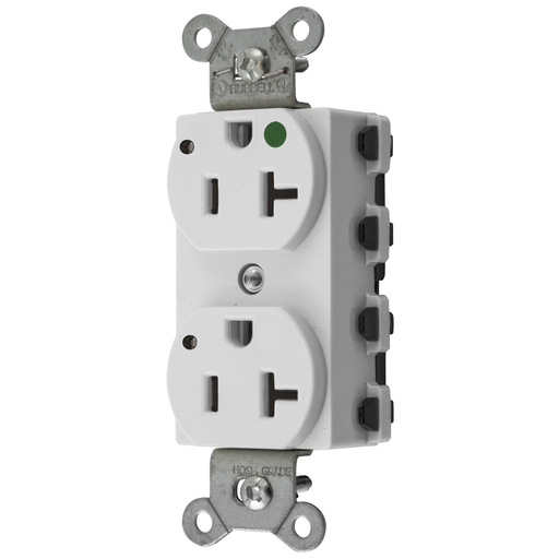 Product image for Hubbell SNAP8300WL Snap2Connect® DPLX HG 20A/125V LED WH