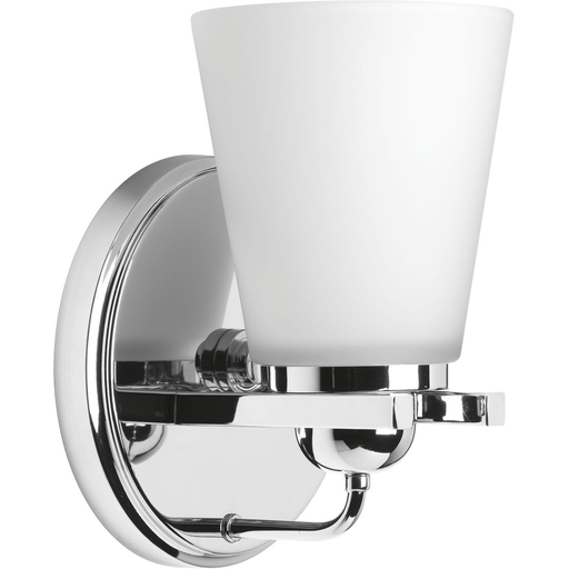 Product image for Progress P300000-015 Flight Collection One-Light Polished Chrome Etched Glass Coastal Bath Vanity Light