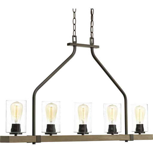 Product image for Progress P400055-020 Barnes Mill Collection Five-Light Linear Chandelier