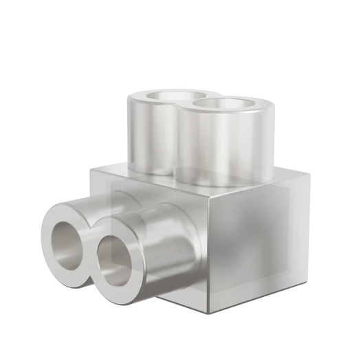 Aluminum Multiple Tap Connector, Clear Insulated, 2 Port, 1 Sided Entry, 14-4 AWG, Al/Cu Rated