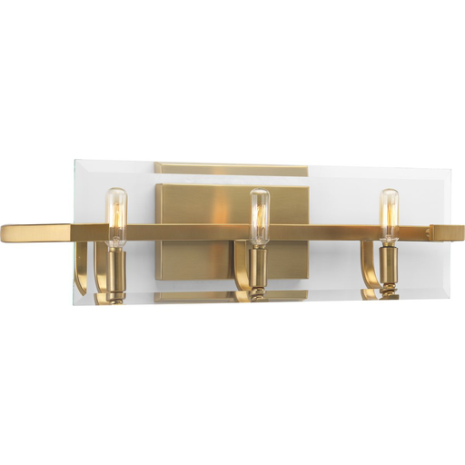 Product image for Progress P300110-109 Cahill Collection Three-Light Brushed Bronze Clear Glass Luxe Bath Vanity Light