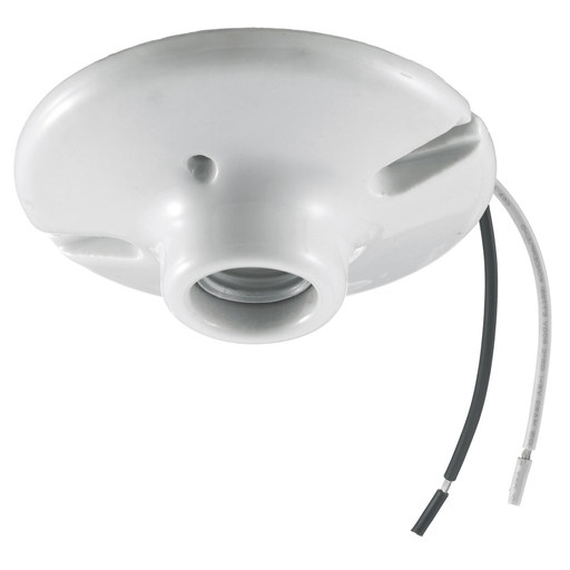 Product image for Hubbell RL8806 600 W 250 Volt White 6 Inch Pigtail Keyless Lampholder