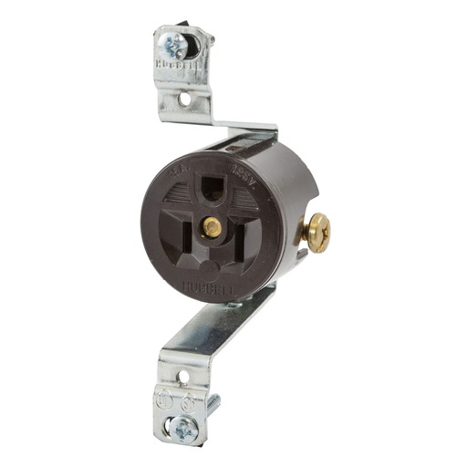 Product image for Hubbell HBL5236M2 SGL RECEPTACLE w/PLT
