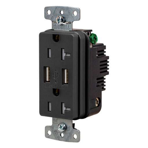 Mayer-DDS-USB Charger Duplex Receptacle, 20A 125V,2-Pole 3-Wire Grounding-1