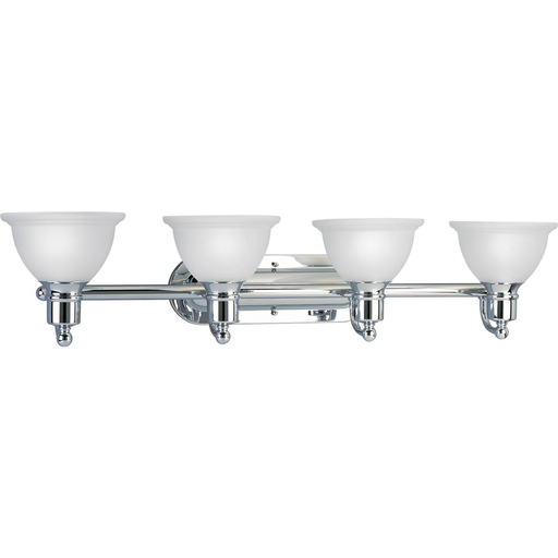 Product image for Progress P3164-15 Madison Collection Four-Light Polished Chrome Etched Glass Traditional Bath Vanity Light