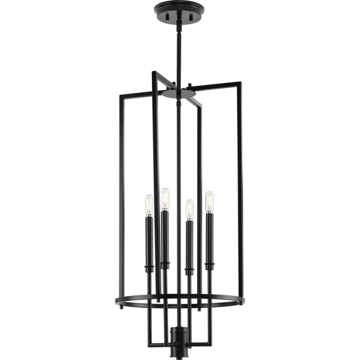 Product image for Progress P500363-31M Elara Collection Four-Light New Traditional Matte Black Chandelier Foyer Light