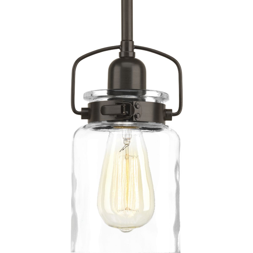 Product image for Progress P500055-020 Calhoun Collection One-Light Antique Bronze Clear Glass Farmhouse Mini-Pendant Light
