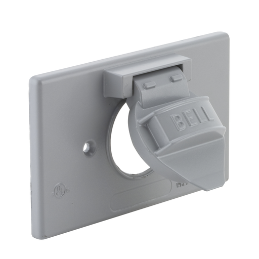 5152-0 - 1-Gang Weatherproof Cover, Horizontal, 1.406 in. Dia., Gray