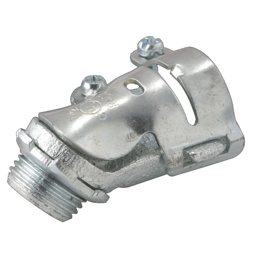 Product image for Raco 2222 1/2" 45 Degree Flex Squeeze Connector, Uninsulated
