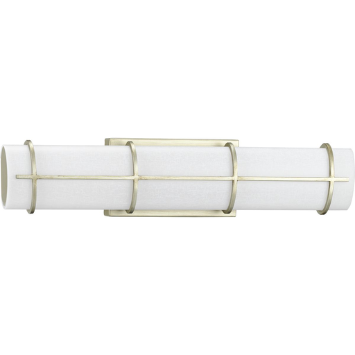 Product image for Progress P300332-134-30 Grid LED Collection 22-inch Silver Ridge and White Linen Acrylic Modern Style Bath Vanity Wall Light