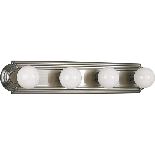Product image for Progress P3025-09 Broadway Collection Four-Light Brushed Nickel Traditional Bath Vanity Light