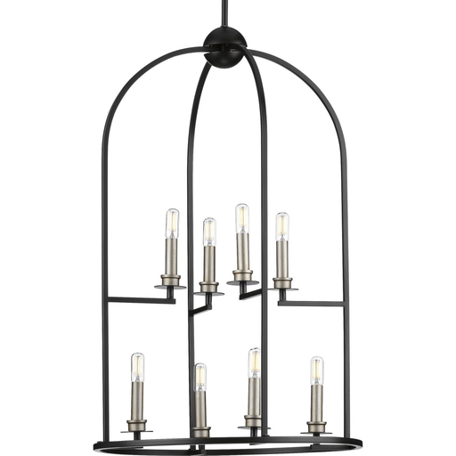 Product image for Progress P500122-031 Seneca Collection Eight-Light Matte Black Farmhouse Pendant Light