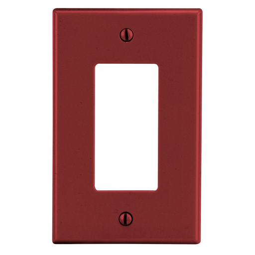Product image for Hubbell P26R 1-Gang Decorator Wallplate, Red