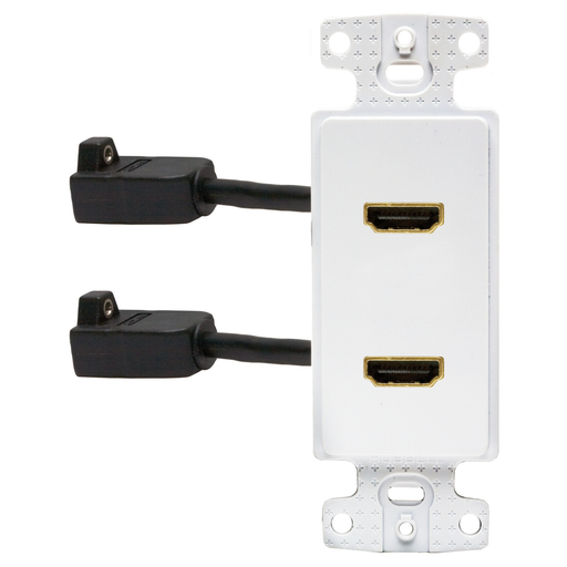 Hubbell NS802W PLATE, FRAME, DECORATOR, w/2HDMI, FF, WH Product image for Hubbell NS802W PLATE, FRAME, DECORATOR, w/2HDMI, FF, WH