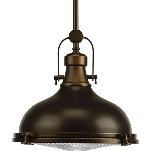 Product image for Progress P5188-10830K9 Fresnel Lens LED Collection Oil Rubbed Bronze Clear Fresnel Glass Coastal Pendant Light