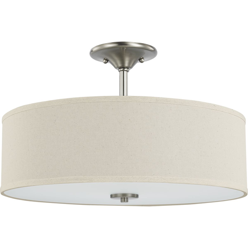 Product image for Progress P350168-009 Inspire Collection Brushed Nickel Three-Light 18" Semi-Flush Mount