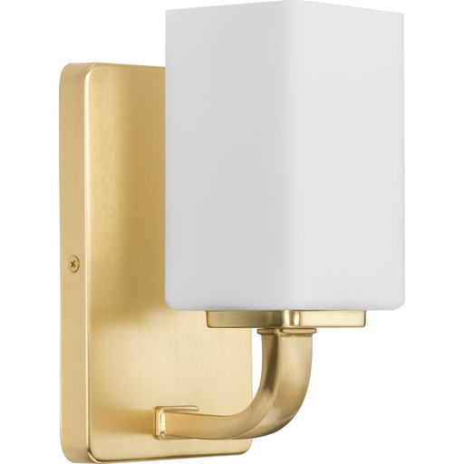 Product image for Progress P300368-012 Cowan Collection One-Light Modern Satin Brass Etched Opal Glass Bath Vanity Light