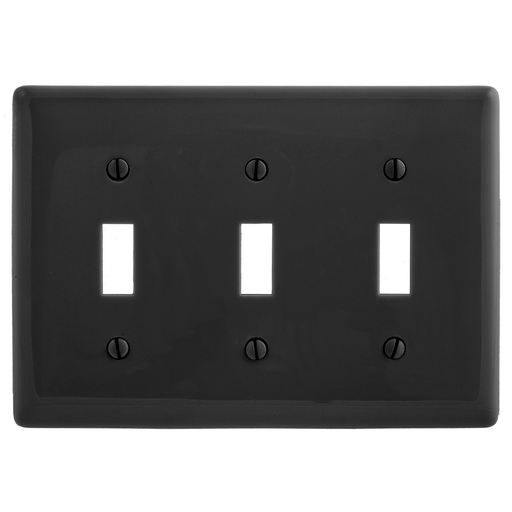 Product image for Hubbell NP3BK WALLPLATE, 3-G, 3) TOGG, BK