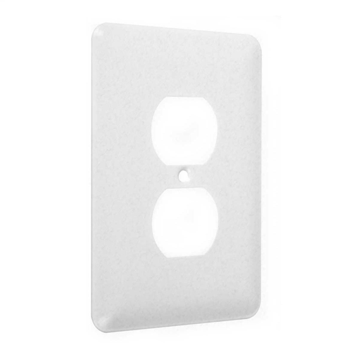 1-Gang Metal Wallplate, Maxi, Duplex, White Textured