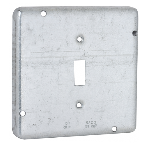 Product image for Raco 870RAC 4-11/16" Square Exposed Work Cover, 1 Toggle Switch