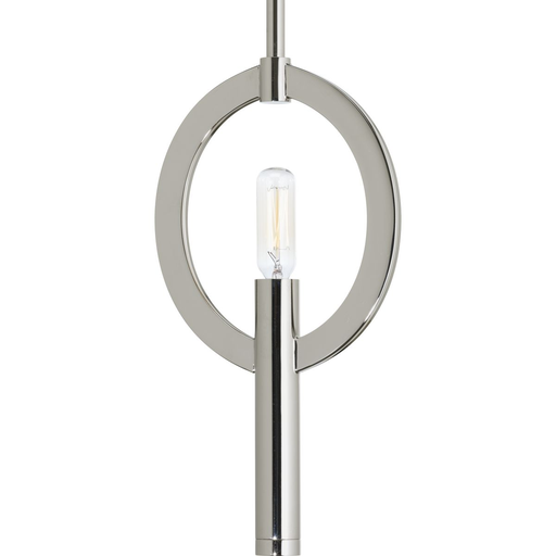Product image for Progress P5061-104 Draper Collection One-Light Polished Nickel Luxe Mini-Pendant Light