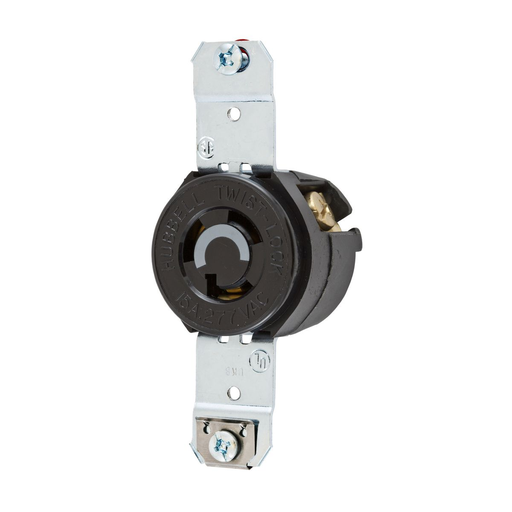 Product image for Hubbell HBL4760C Locking SGL Receptacle, 15A 277V, L7-15R, BR, MOD
