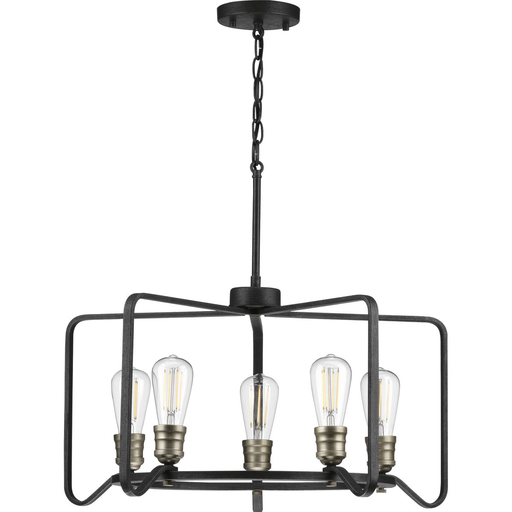 Product image for Progress P400153-071 Foster Collection Five-Light Gilded Iron Farmhouse Chandelier Light