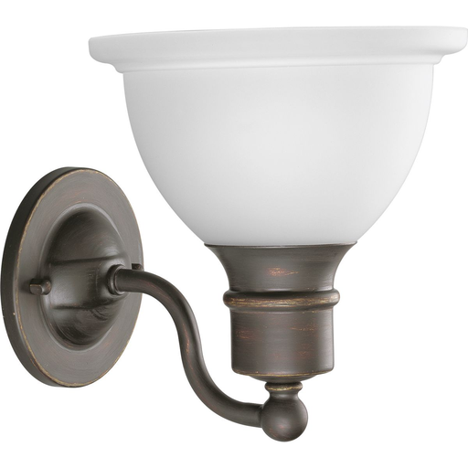 Product image for Progress P3161-20 Madison Collection One-Light Antique Bronze Etched Glass Traditional Bath Vanity Light