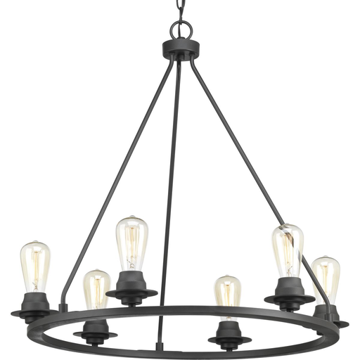 Product image for Progress P400015-143 Debut Collection Six-Light Graphite Farmhouse Chandelier Light