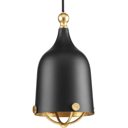 Product image for Progress P500032-031 Era Collection One-Light Matte Black and Gold Global Pendant Light