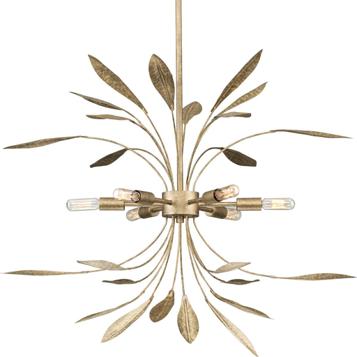 Product image for Progress P500415-168 Mariposa Collection Six-Light Antique Gold Hanging Pendant Light