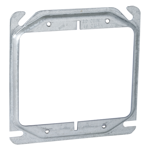 Raco 777 4" Square Mud-Ring, For 2 Devices, Raised 1/4" Product image for Raco 777 4" Square Mud-Ring, For 2 Devices, Raised 1/4"