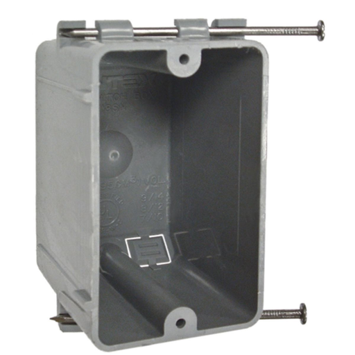Product image for Raco 7302RAC 1-Device Non-Metallic Cable Box w/Nails, 18.0 cu. in.