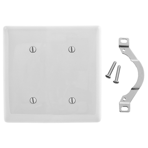 Product image for Hubbell NP24OW WALLPLATE, 2-G, 2 STRP MT BLANK, OW
