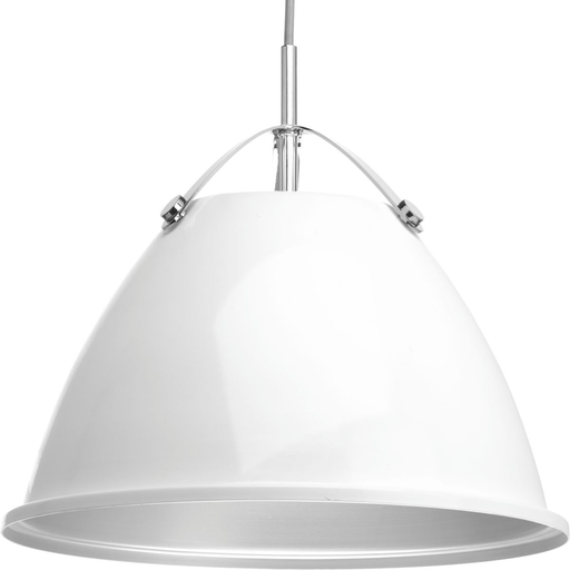 Product image for Progress P500052-030 Tre Collection One-Light White White Metal Shade Coastal Pendant Light