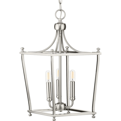 Product image for Progress P500213-009 Parkhurst Collection Brushed Nickel Three-Light Foyer