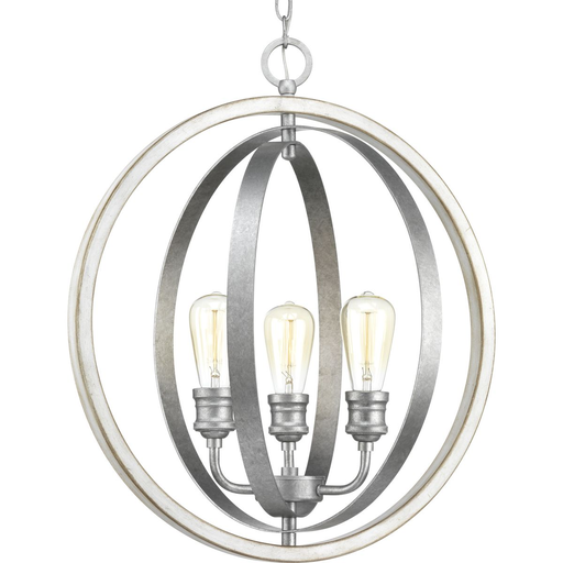 Product image for Progress P500093-141 Conestee Collection Three-Light Galvanized Finish Farmhouse Pendant Light